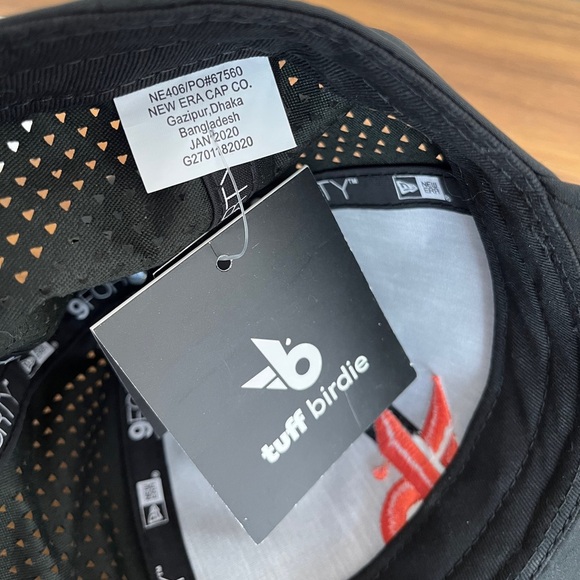 NEW ERA 9 Forty Tuff Birdie NWT Black Golf Hat Perforated Adjustable Back - Picture 11 of 13